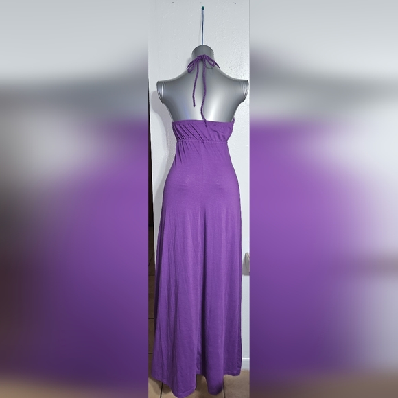 EUC PURPLE/BLACK MAXI DRESS - Picture 2 of 3
